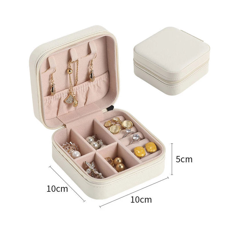 Jewelry Organizer Display Travel Jewelry Case Boxes Portable Jewelry Box Leather Storage