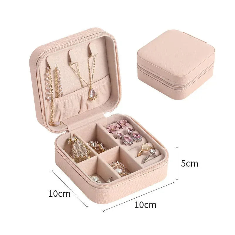 Jewelry Organizer Display Travel Jewelry Case Boxes Portable Jewelry Box Leather Storage