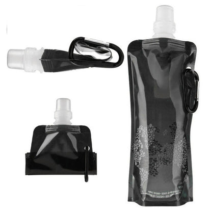 500ml Portable Folding Water Bag Creative Plastic Outdoor Sports Water Bottle Outdoor Sport  Hiking Running Supplies