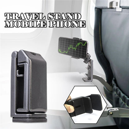 Airplane Phone Holder, Portable Travel Stand Desk Flight Foldable Adjustable Rotatable Selfie Holding Train Seat , Seat Bracket