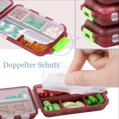 Tcare Travel Pill Organizer Moisture Proof Pills Box for Pocket Purse Daily Pill Case Portable Medicine Vitamin Holder Container