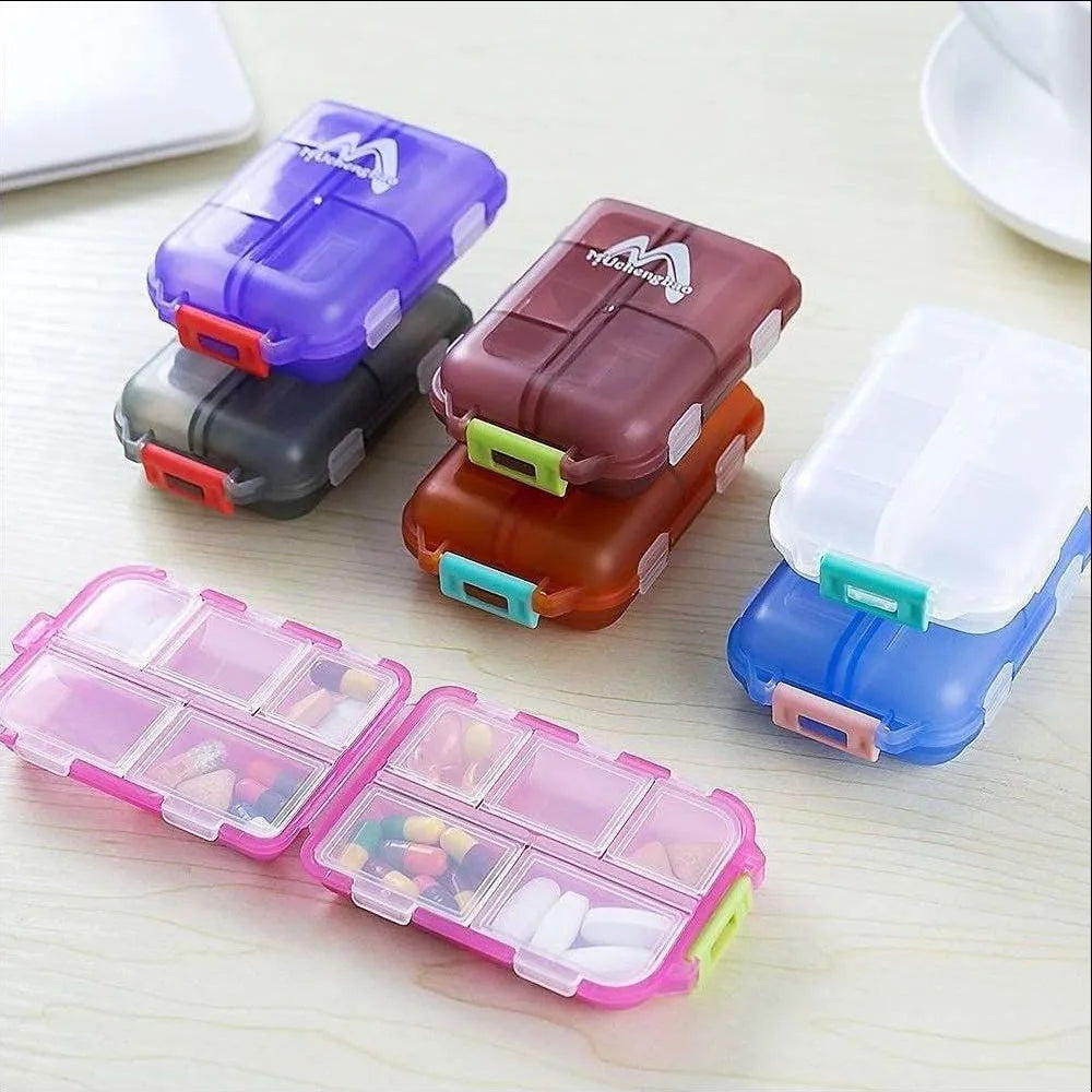 Tcare Travel Pill Organizer Moisture Proof Pills Box for Pocket Purse Daily Pill Case Portable Medicine Vitamin Holder Container