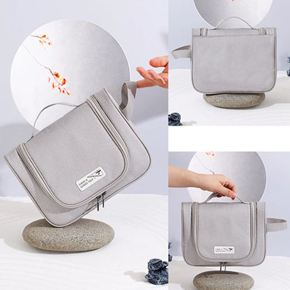 Portable Toiletry Hanging Bag Simple Girls Wash Large Capacity Men Travel Cosmetic Hook Bag Solid Color Cosmetics Storage Bag