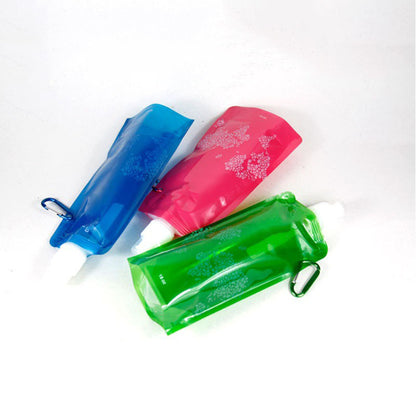 500ml Portable Folding Water Bag Creative Plastic Outdoor Sports Water Bottle Outdoor Sport  Hiking Running Supplies