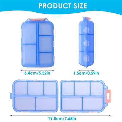 8 Compartments Travel Pill Organizer, Moisture-Proof Pill Case, Purse Daily Pill Box Portable Medicine Vitamin Holder Containers