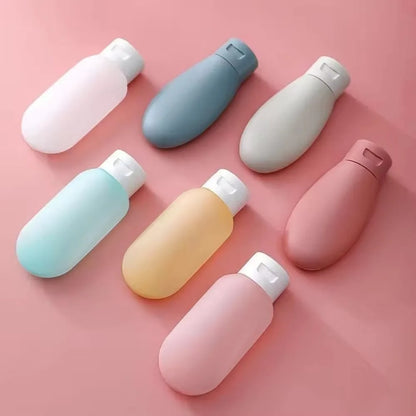 3Pcs/Set Refillable Bottle 60ml 100ml Soft Silicone Lotion Container Squeeze Tube Empty Bottle Portable Travel Shampoo Bottle