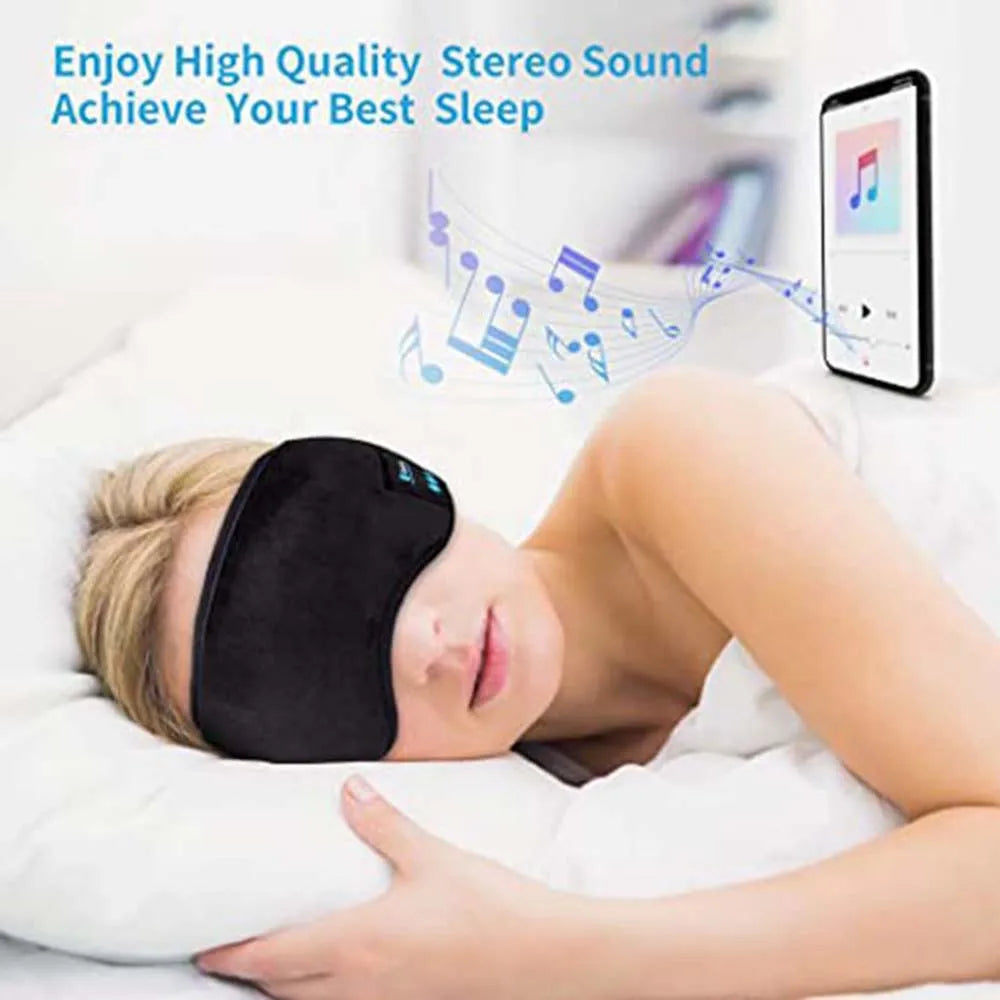 Bluetooth-compatible Sleeping Headphones 3D Eye Mask Wireless Air Travel 5.0 Headband Soft Elastic Comfortable Music Earphones