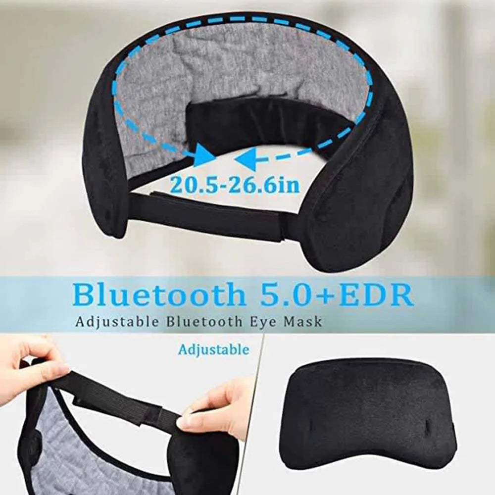 Bluetooth-compatible Sleeping Headphones 3D Eye Mask Wireless Air Travel 5.0 Headband Soft Elastic Comfortable Music Earphones