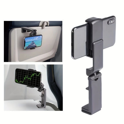 Airplane Phone Holder, Portable Travel Stand Desk Flight Foldable Adjustable Rotatable Selfie Holding Train Seat , Seat Bracket