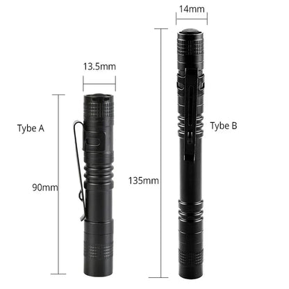 Mini LED Flashlight Pocket Pen Light Portable 1000 Lumens Waterproof Torch Using AAA Battery For Medical Outdoor Emergency Lamp